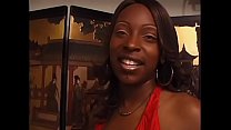 Ebony floozie Skyy with a gorgeous smile loves getting banged by a black man