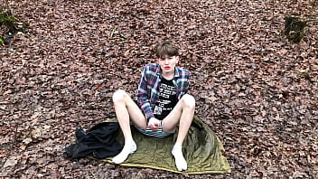 Camping with Daddy Outdoor /daddy Filmed me & CUM AS VULCANO / Cute Boy