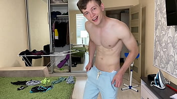 Teen Boy trying to Hide Monster Cock ( 23 CM ) in Tight Pants from his / Unncut / Big Dick /