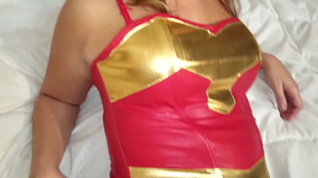 Wonder women cosplay fucked with pantyhose